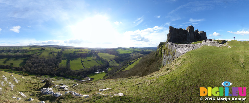 FZ025951-83 View from cliffs at Carreg Cennen Castle